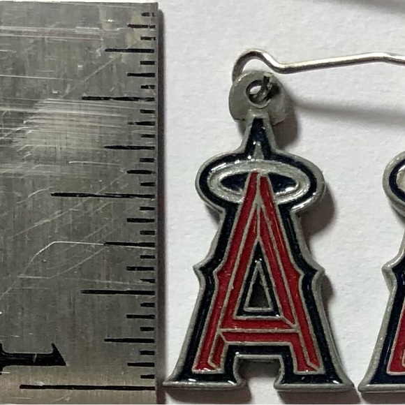 Los Angeles Angels Enameled Logo Earrings Official MLB - Picture 3 of 4